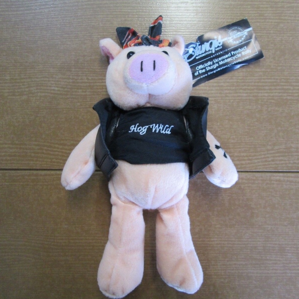 Sturgis 2005 Motorcycle Rally 9" Hog Wild Plush Porky Pig Doll